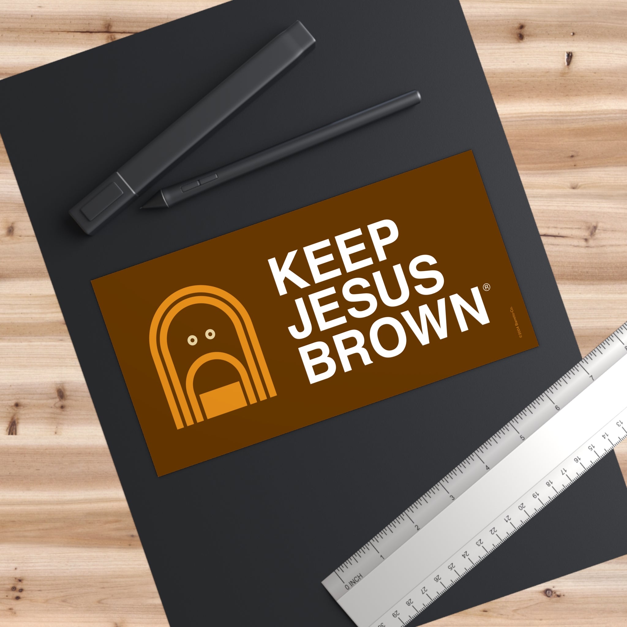 Keep Jesus Brown Bumper Sticker