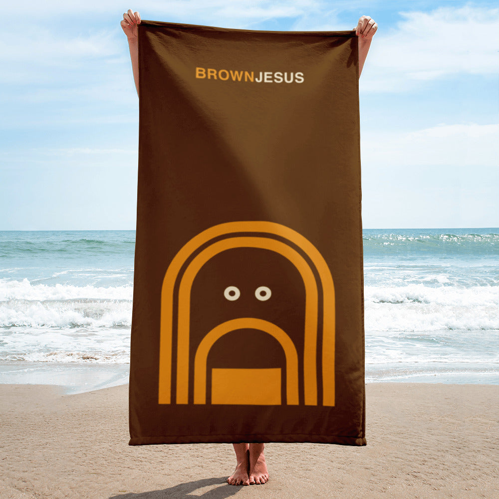 BrownJesus Beach Towel