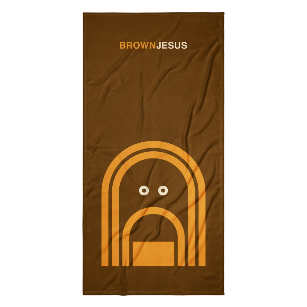 BrownJesus Beach Towel